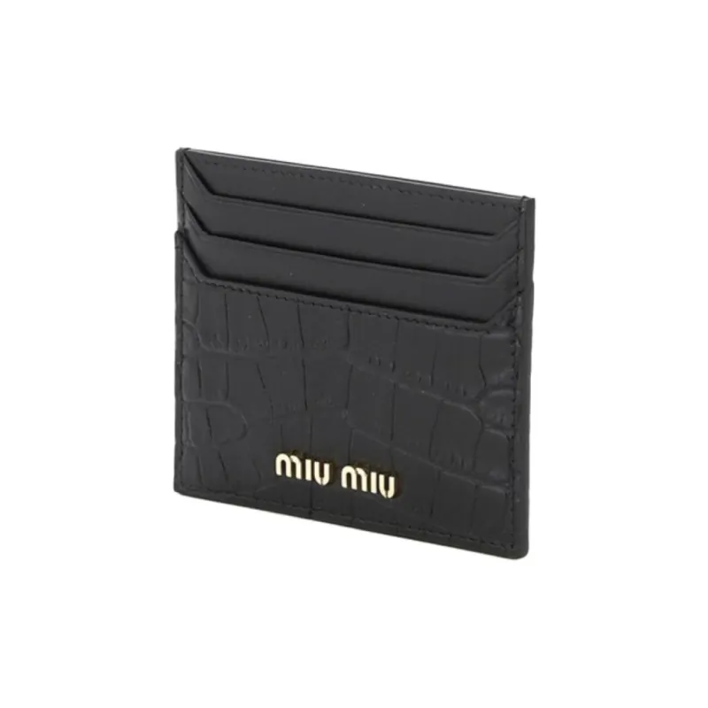 MIU MIU Matelassé Artificial Leather Wallet Women's Black-1
