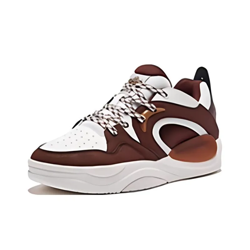 Erke Impression Panda 3 Anti Slip Wear Resistant Low Top Skateboard Shoes Men's Brown White-2