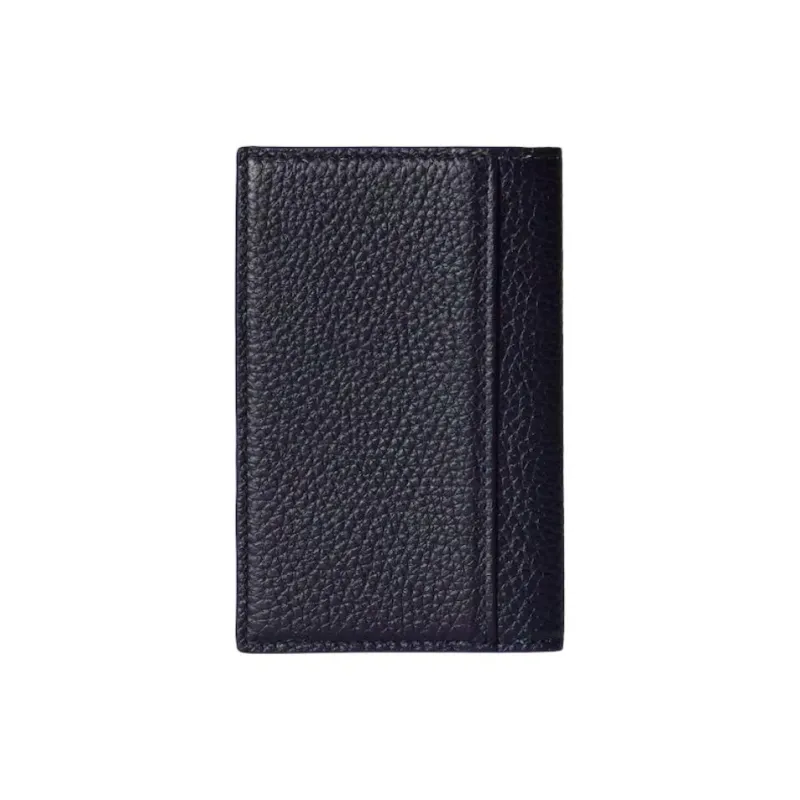 GUCCI Leather Card Holder Men's Dark Blue-2