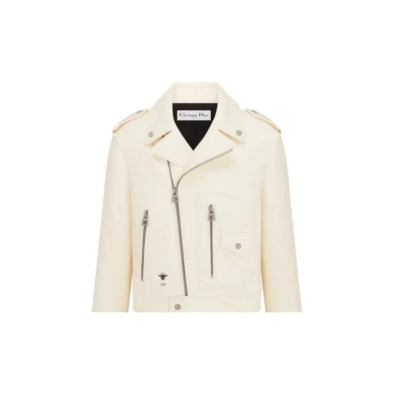 DIOR Leather Jacket Women's Ecru-2