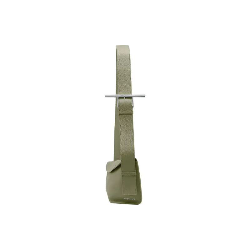 Alexander McQueen T Bar Calfskin Crossbody Bag Shoulder Bag Men's Green-1