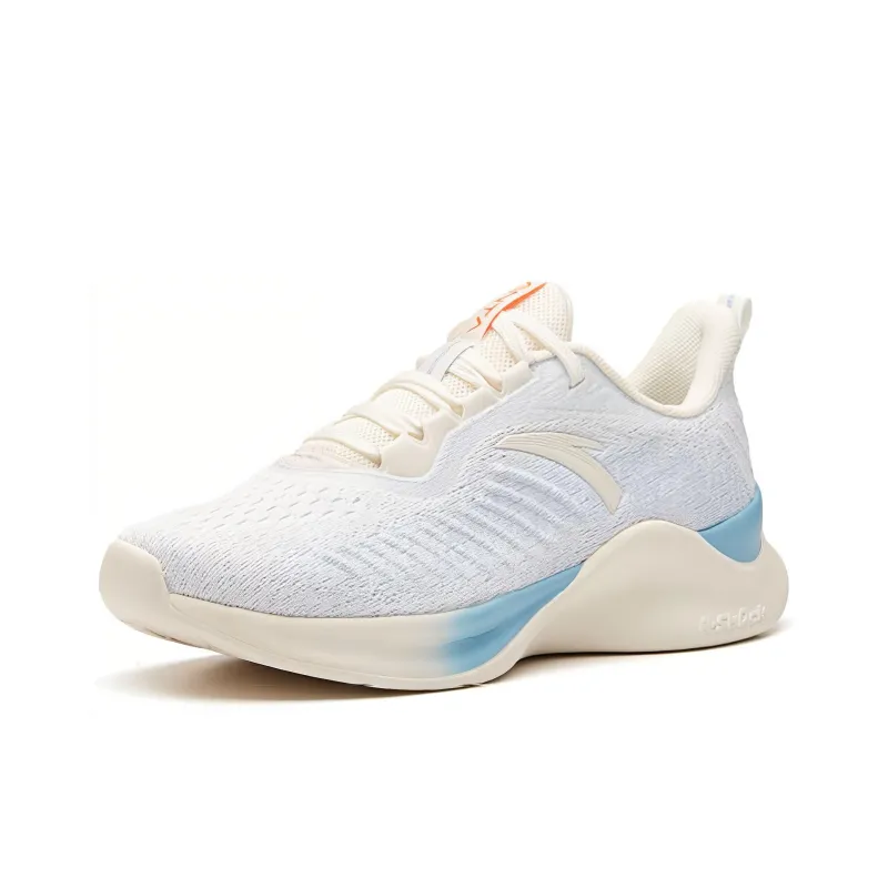 Anta Moisture Wicking Balance Lightweight Rebound Low Top Running Shoes Women's White Blue-2