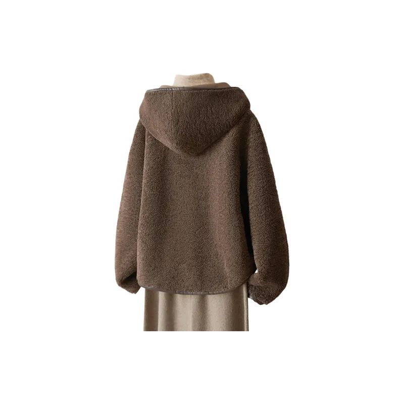 IHIMI Velvet feel Coat Women's Coffee-2