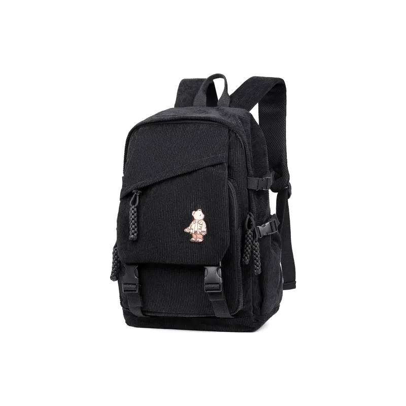 Ceion Keust Corduroy Backpack Medium Size Unisex Multicolor-9