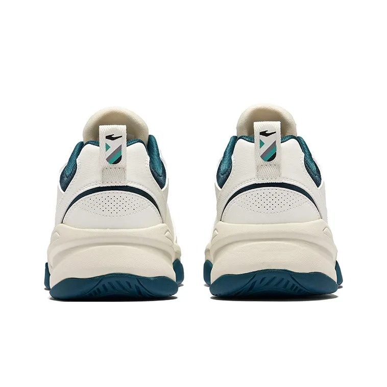Erke Lead Navigation Anti Slip Wear Resistant Low Top Casual Shoes Men's Microcrystal White Numbers Cyan-3