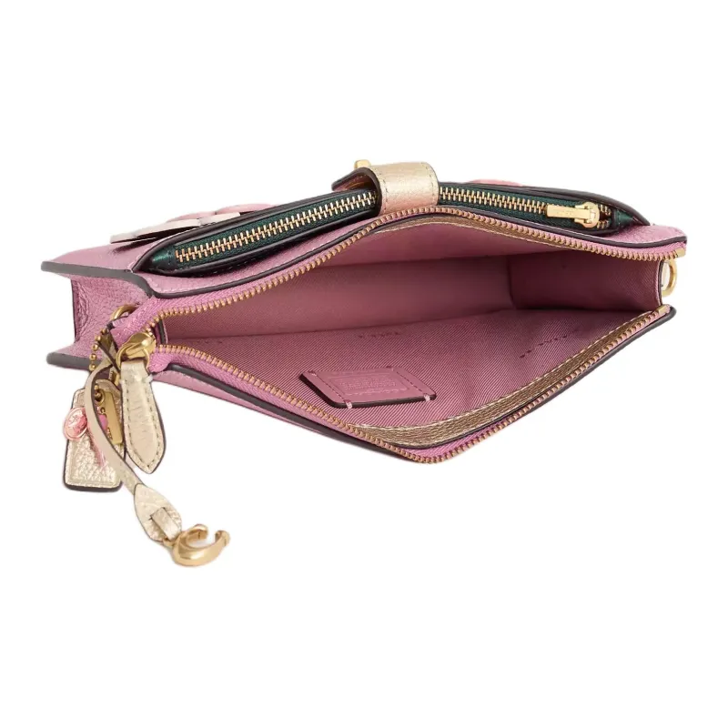 COACH NOA Eggstone Grain Leather Shoulder Bag Small Size Women's Metal Pink Multicolor-3