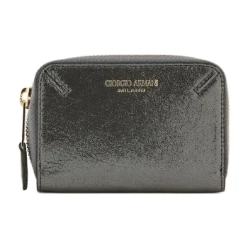 GIORGIO ARMANI La Prima Cowhide Wallet Women's Black