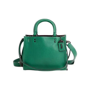 COACH Rogue Leather Tote Bag Shopping Bag Shoulder Bag Handbag Medium Size Women's Green