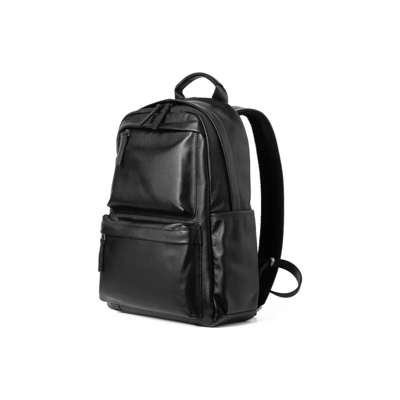 Sharkborough Cow Leather Backpack Regular Men's Black-2