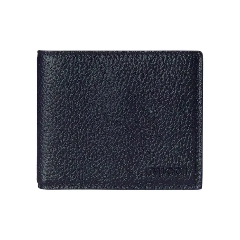 GUCCI Leather Wallet Small Size Unisex Dark Blue-0