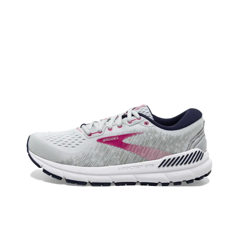 Brooks Addiction GTS 15 Lightweight And Wear-resistant Low-Top Casual Running Shoes Women's Gray Purple-0