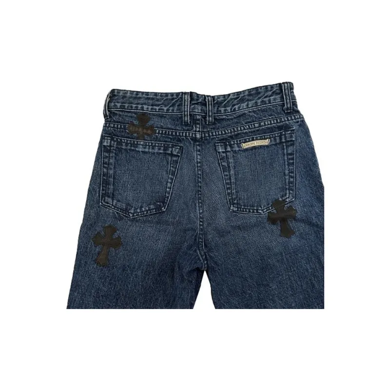 Chrome Hearts Denim Shorts Unisex Blue-4