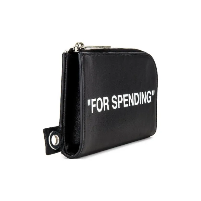 OFF WHITE Quote Neck Pouch Black-3