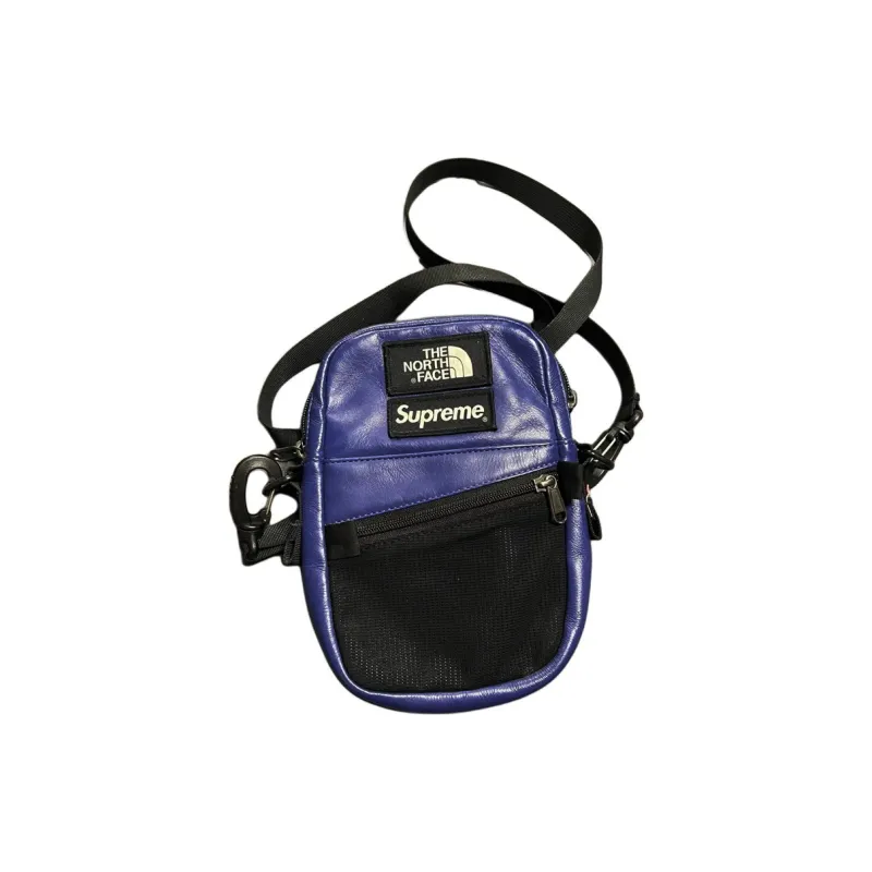 Supreme THE NORTH FACE Supreme FW18 Leather Sling Bag Crossbody Bag Regular Unisex Blue-3
