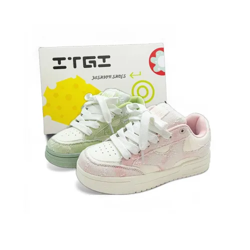 ITGI Anti Slip Wear Resistant Low Top Skateboard Shoes Women's Pink And Green Mandarin Duck Color