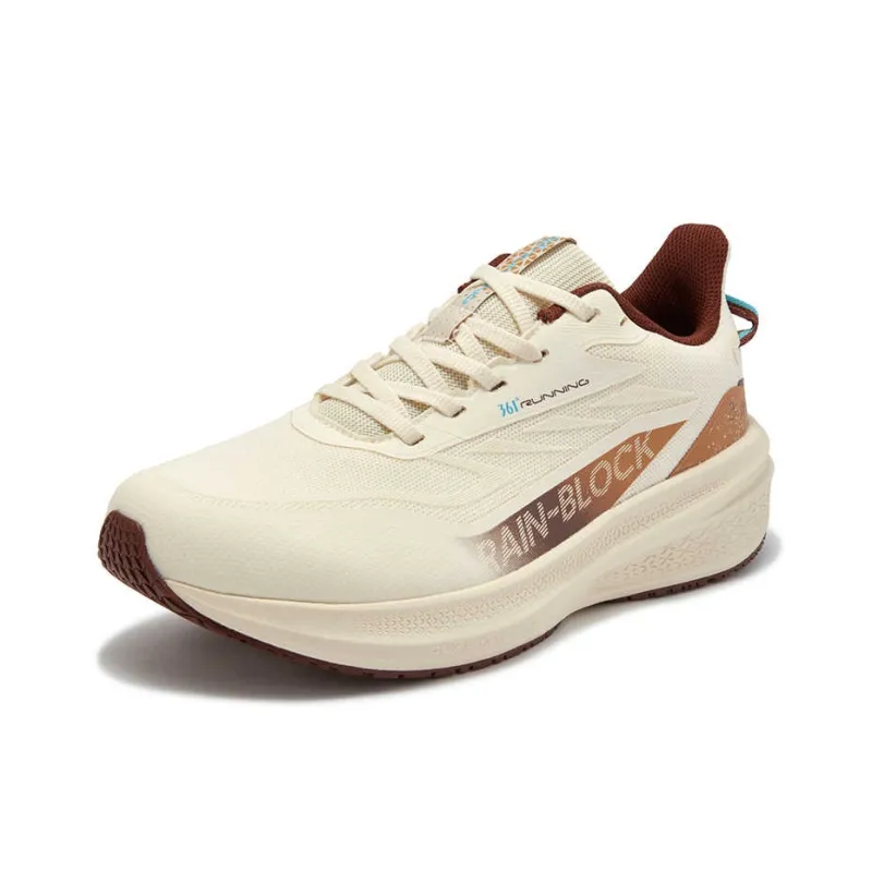 361° Anti Slip Wear Resistant Low Top Training Running Shoes Men's Beige Brown-1