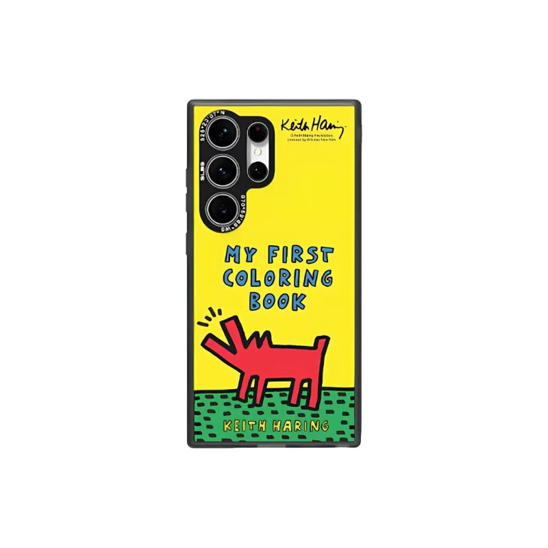 SAMSUNG Silicone Material Keith Haring Dog Theme Phone Cases Compatible With Galaxy S24+/S24 Ultra Cartoon-0