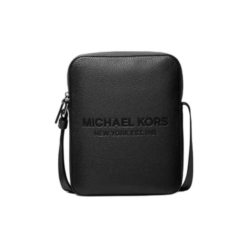 MICHAEL KORS MK Cooper Cow Leather With Artificial Leather Shoulder Bag, Crossbody Bag Men's Black-0