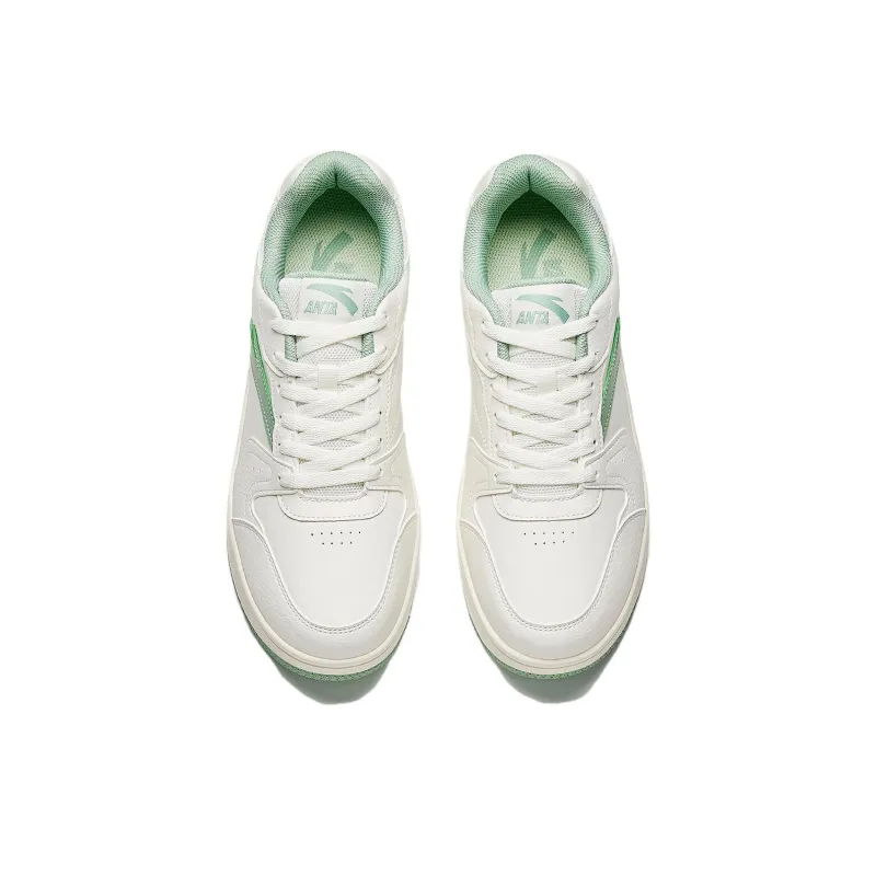 Anta Life Collection Non slip Lightweight Low Top Skateboard Shoes Men's White Green-2