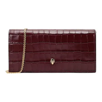 Alexander McQueen Leather Clutches Shoulder Bags Regular Women's Burgundy