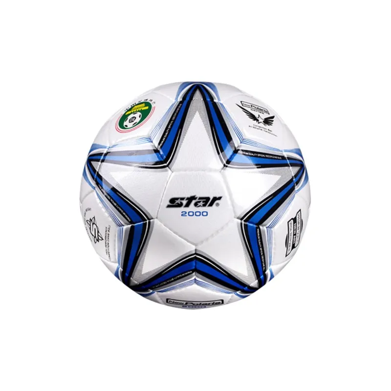 Star Size 5 Soccer PU Hand Stitched Soccer Ball Unisex Silver Blue-9