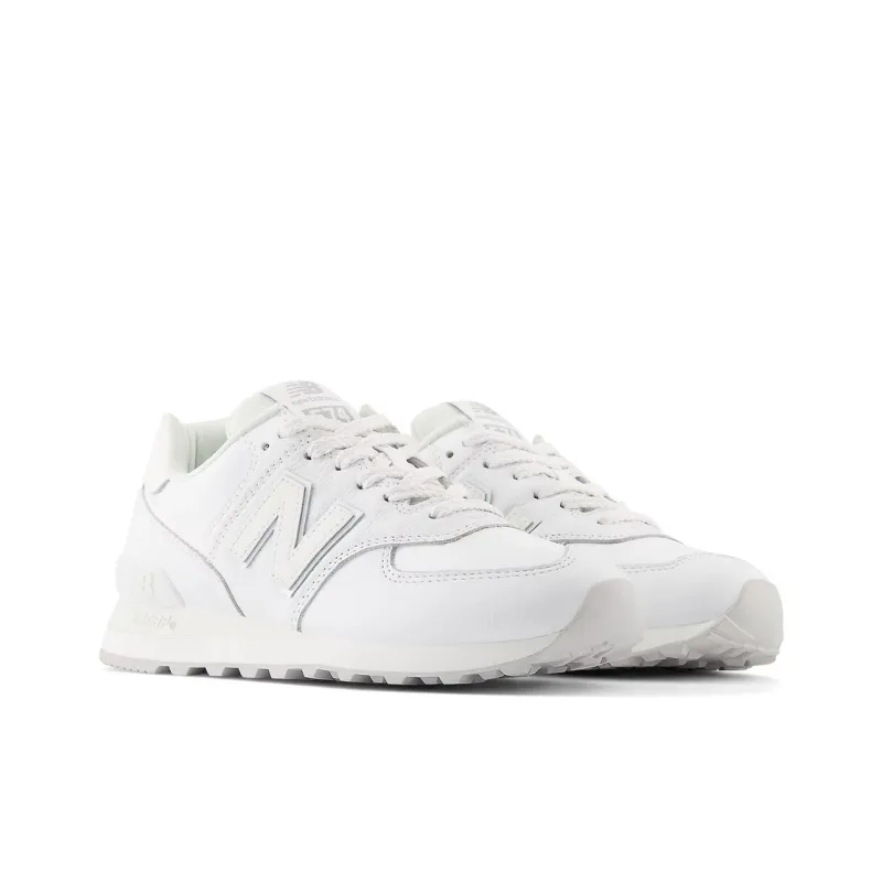 New Balance 574 Triple White Leather Women's-2