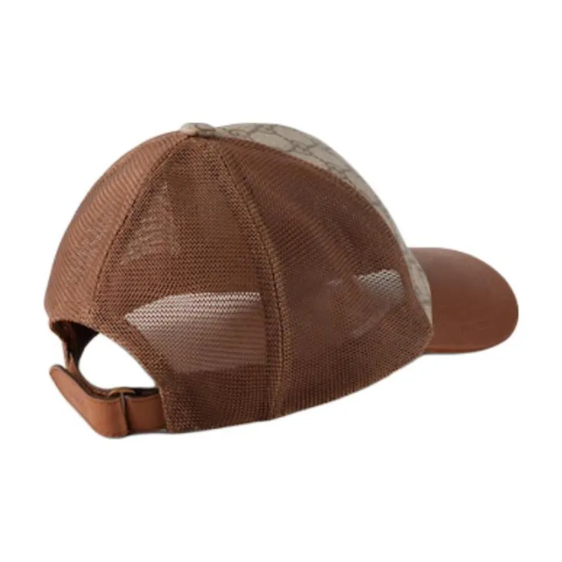 GUCCI Leather Baseball Caps Unisex Dark Brown-2
