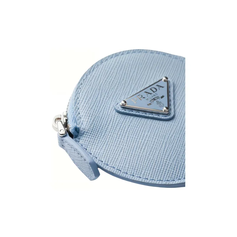 PRADA Saffiano Leather Coin Purse Women's Blue-2
