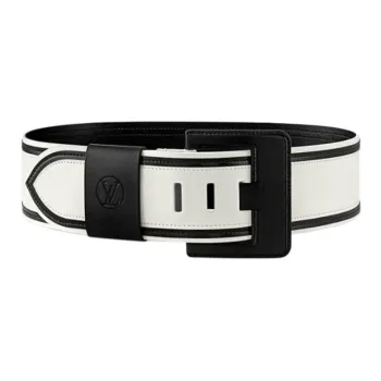 LOUIS VUITTON Leather Leather Belts Unisex White Width 7Cm