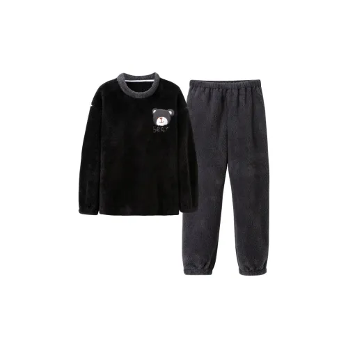 XIAFENYAN Pajama Set Unisex Black Gray Color