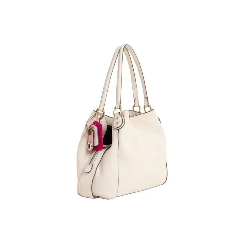 COACH Edie Leather Shoulder Bags Handbags Women's Pink-1