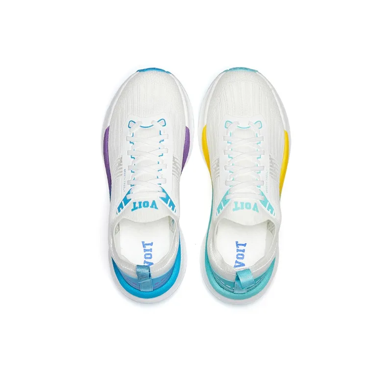 VOIT Running Shoes Unisex Low Top Left White Blue Green Mismatched-2