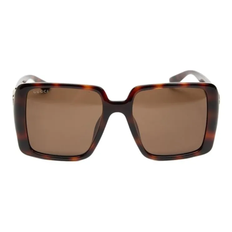 GUCCI Acetate Square Sunglasses Women's Tortoiseshell-1