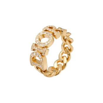 DIOR Faux Crystal, Metal Rings Women's