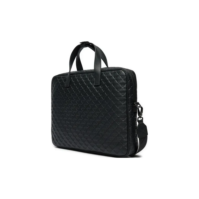 EMPORIO ARMANI Leather Shoulder Bag, Crossbody Bag, Handbag Men's Black-3