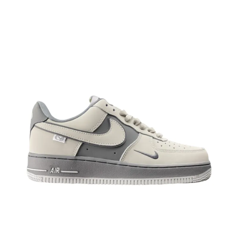 Nike Air Force 1 Anti Slip Wear Resistant Low Top Skateboard Shoes Men's Gray White-1