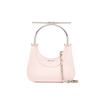 Alexander McQueen T Bar Grained Leather One Shoulder Handbags Mini Women's Pink