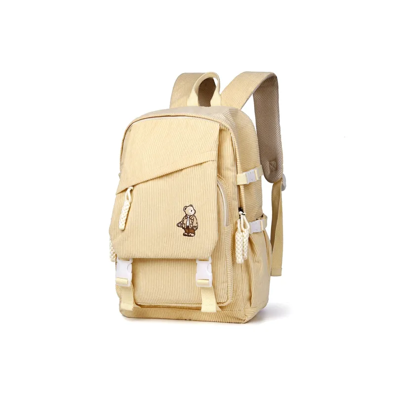 Ceion Keust Corduroy Backpack Medium Size Unisex Multicolor-1