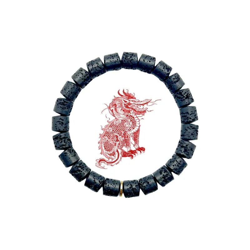 ZANJICHUANQI Volcanic Rock Bracelets Unisex-1