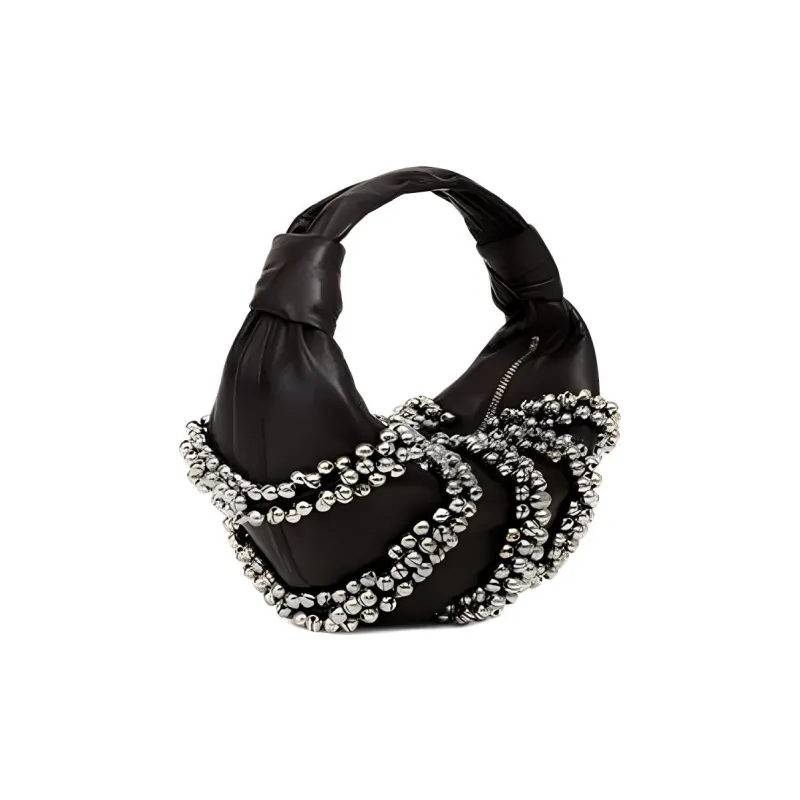 Lemaire Lambskin Croissant Bag Handbag Mini Women's Black Chocolate-1