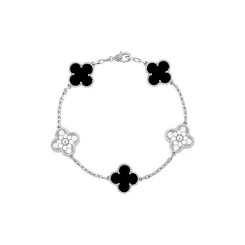 Van Cleef & Arpels 18K White Gold Bracelets Women's Black