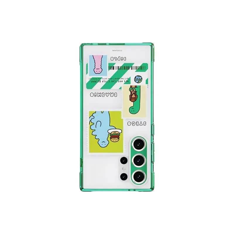 SAMSUNG Silicone Material UBHC Dinosaur Pattern Phone Cases Compatible With Samsung Galaxy S24/S24+/S24 Ultra Cartoon-2