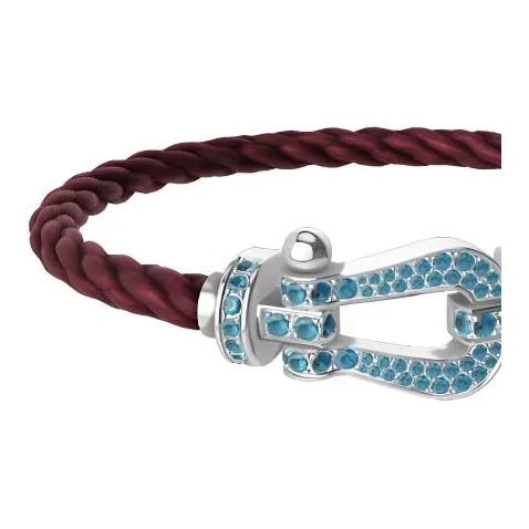 FRED 18K White Gold Bracelets Men's Pomegranate Red-2