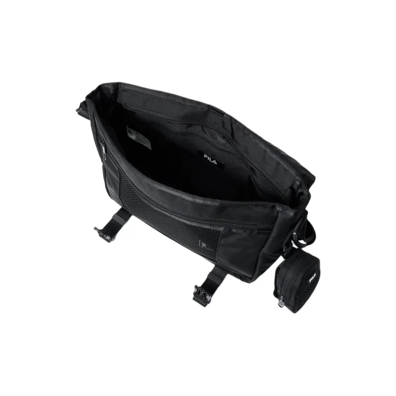 FILA Nylon Messenger Bag Shoulder Bag Small Size Men's Black-2