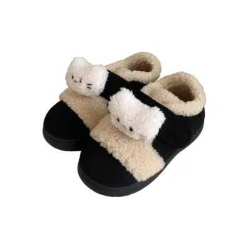 SHIGUDE Cotton Home Slippers Women's Black