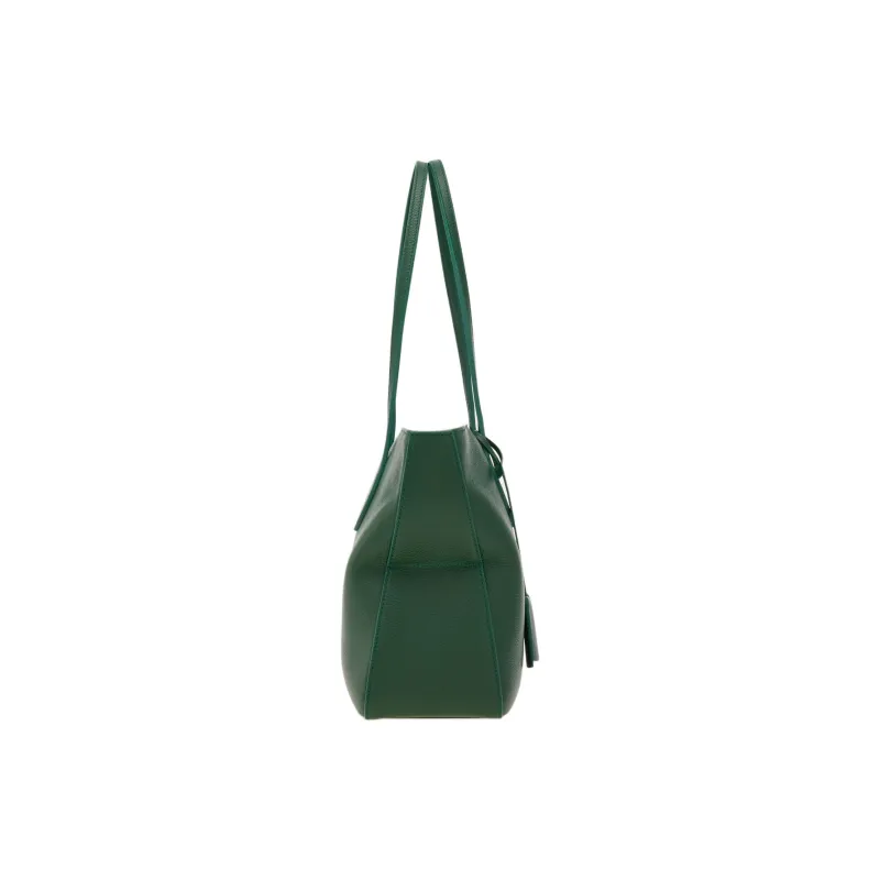 FERRAGAMO Cow Leather Tote Bag Shopping Bag Handbag Shoulder Bag Small Size Women's Forest Green-1