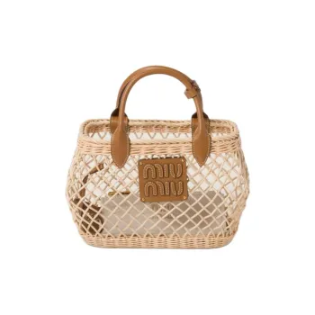 MIU MIU Leather Shoulder Bag, Crossbody Bag, Handbag Women's Tan With Caramel