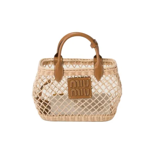 MIU MIU Leather Shoulder Bag, Crossbody Bag, Handbag Women's Tan With Caramel