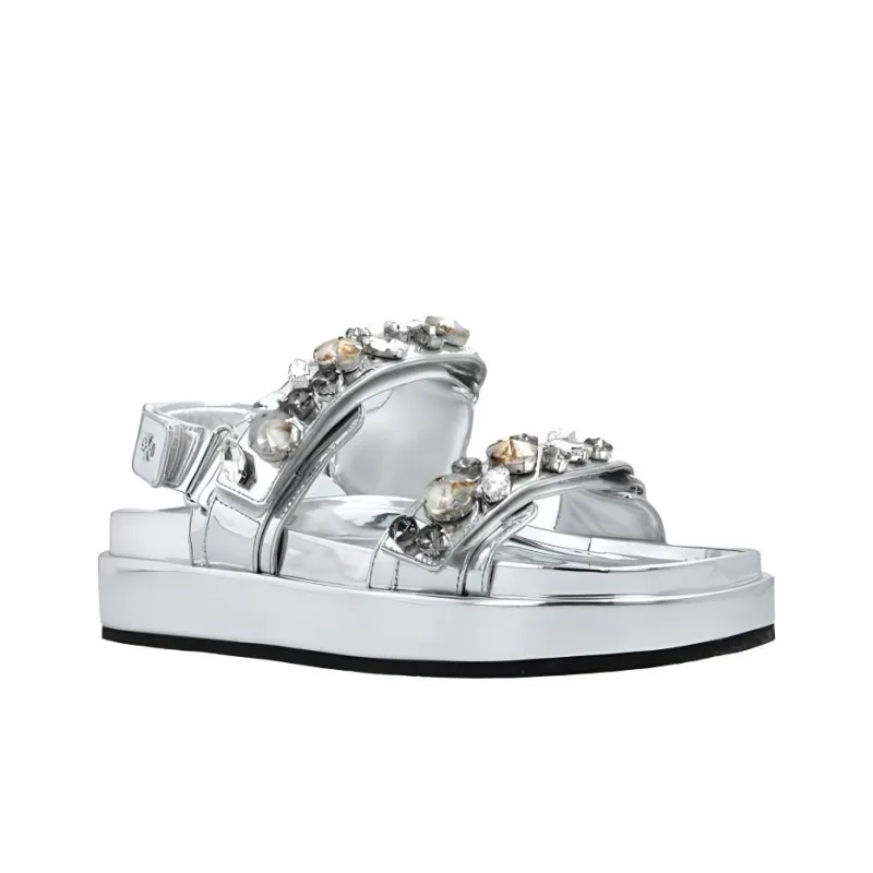 TORY BURCH Strap Sandals 3cm Women's Silver-2
