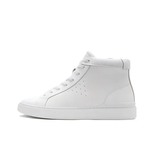 Clarks Anti Slip Wear Resistant High Top Skateboard Shoes Men's White